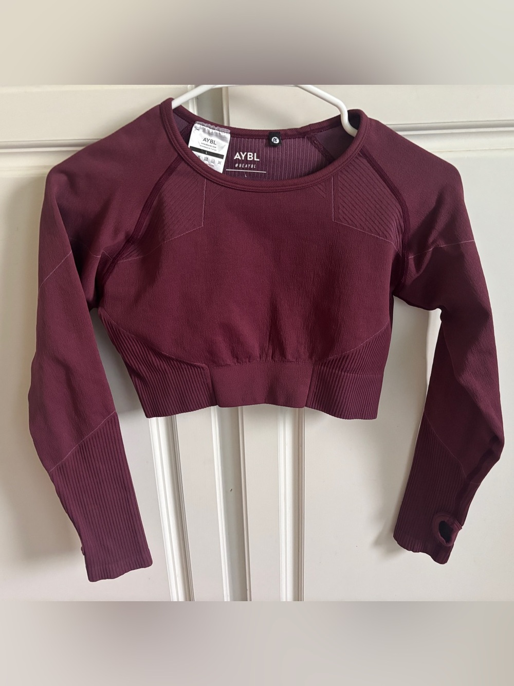 AYBL Wine Seamless Long-Sleeve Crop Top